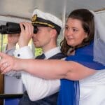 Hochzeit am Schiff Brautpaar Wachau